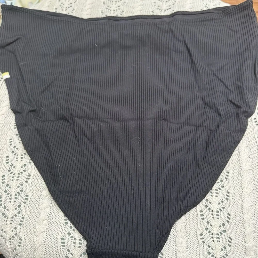 Summersalt Swimsuit Bikini Bottom Women's Size 22 Black Ribbed Wanderlust NWT